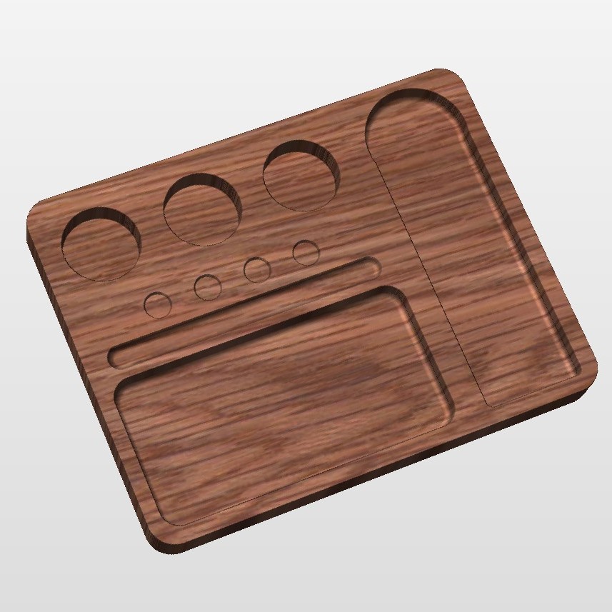The design — 3D CNC render of the same tray